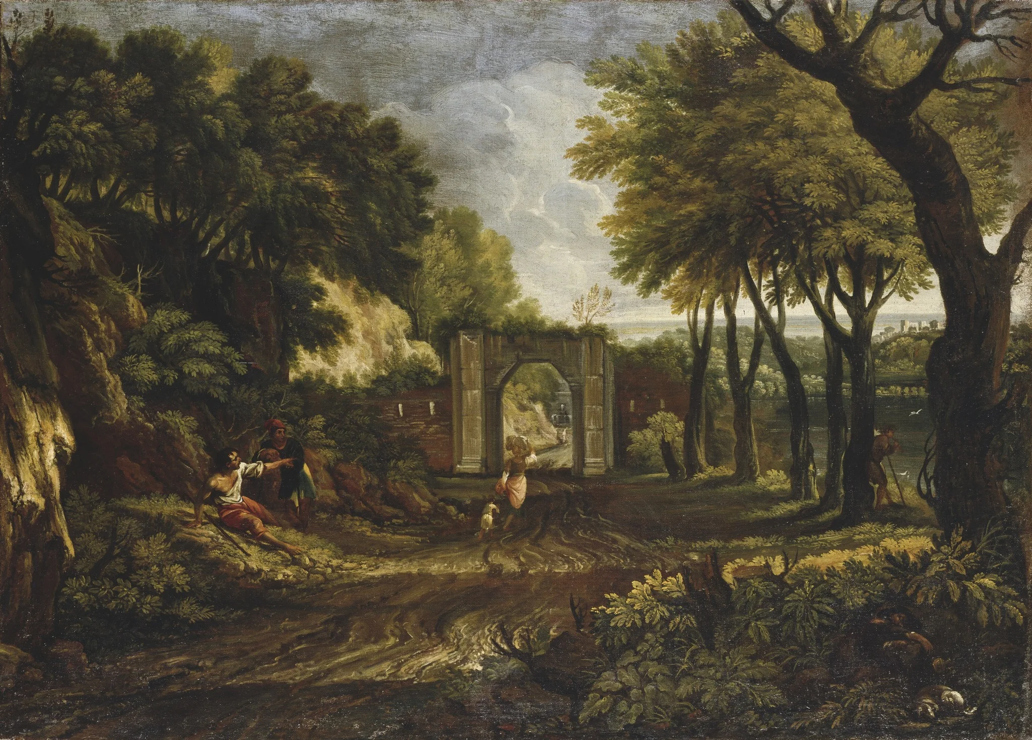 Landscape with a Ruin, by Unknown, oil, 1850