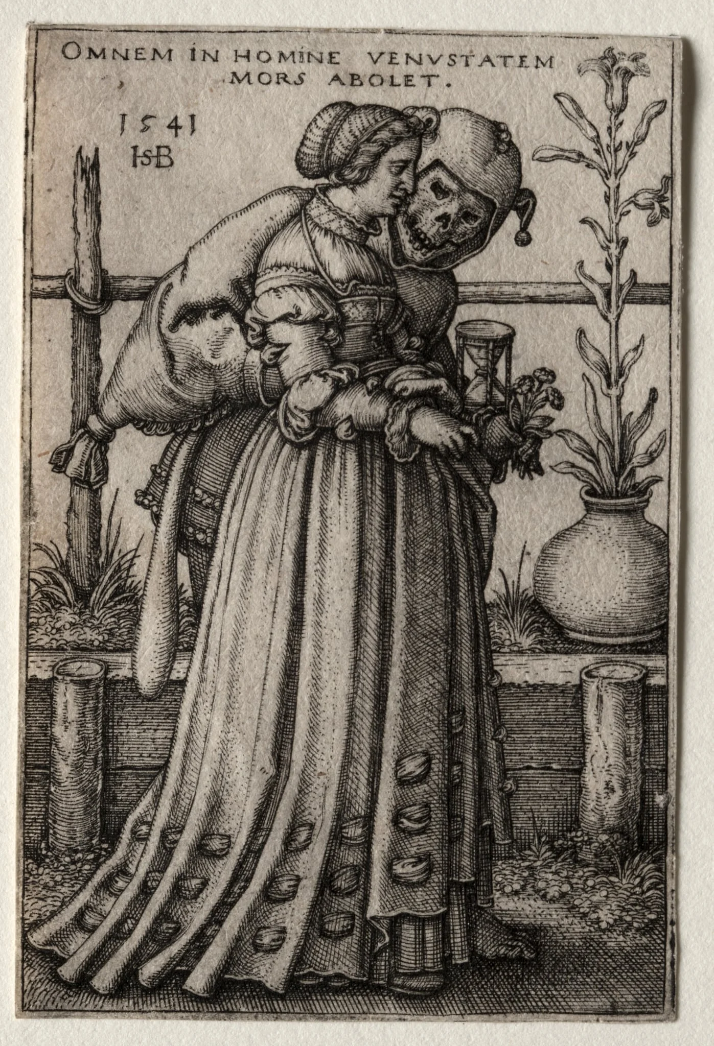 The Lady of Death Masquerading as a Fool, by Sebald Beham, 1541