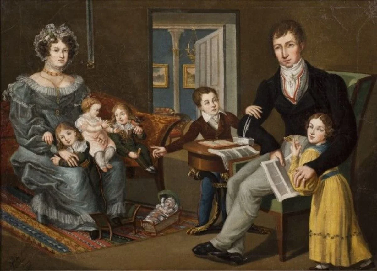 Familia unui librar sas în interior Biedermeier, by Frantz cel Tânăr Neuhauser, unspecified, 1831