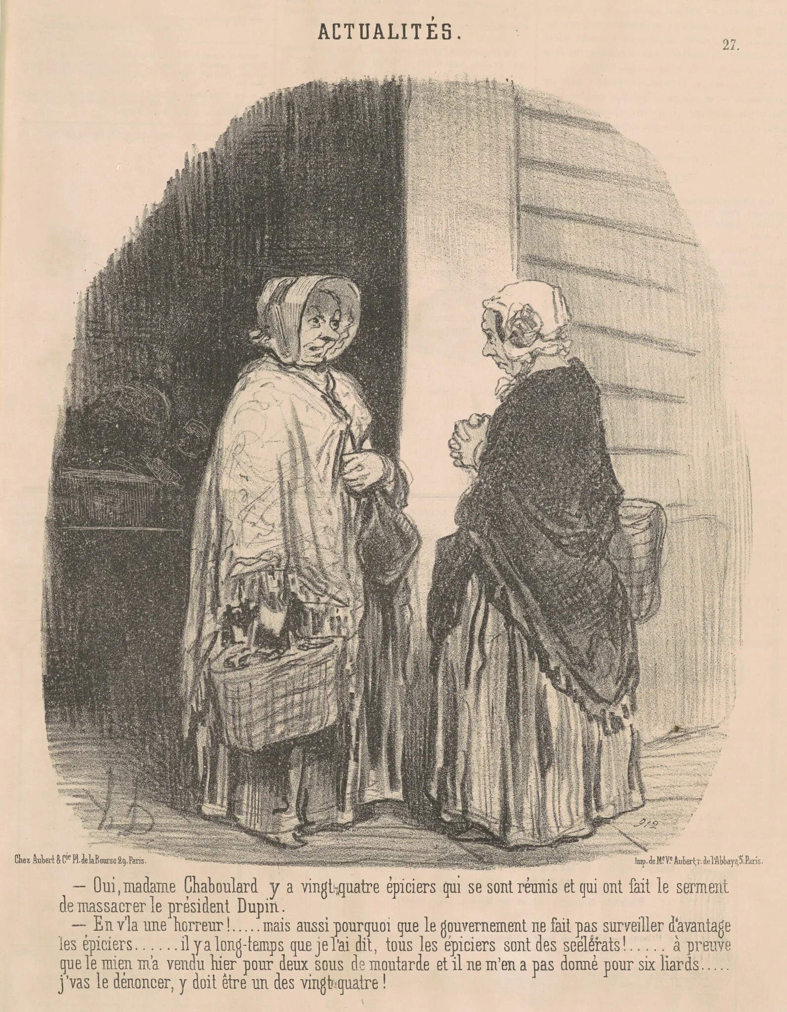 Oui, Madame Chaboulard ..., by Honoré Daumier, ink, 1850