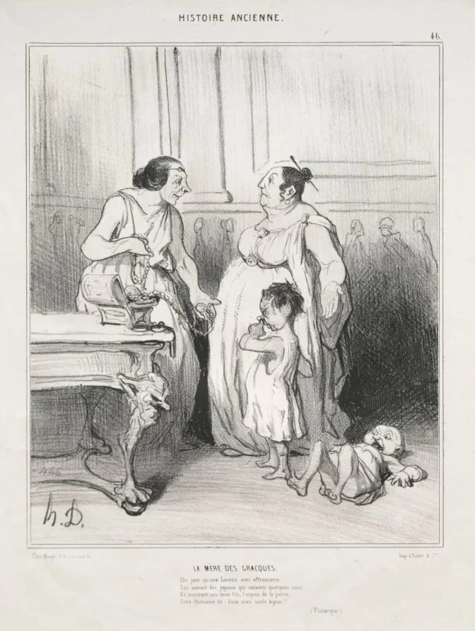The Mother of the Gracchi, by Honoré Daumier, 1842
