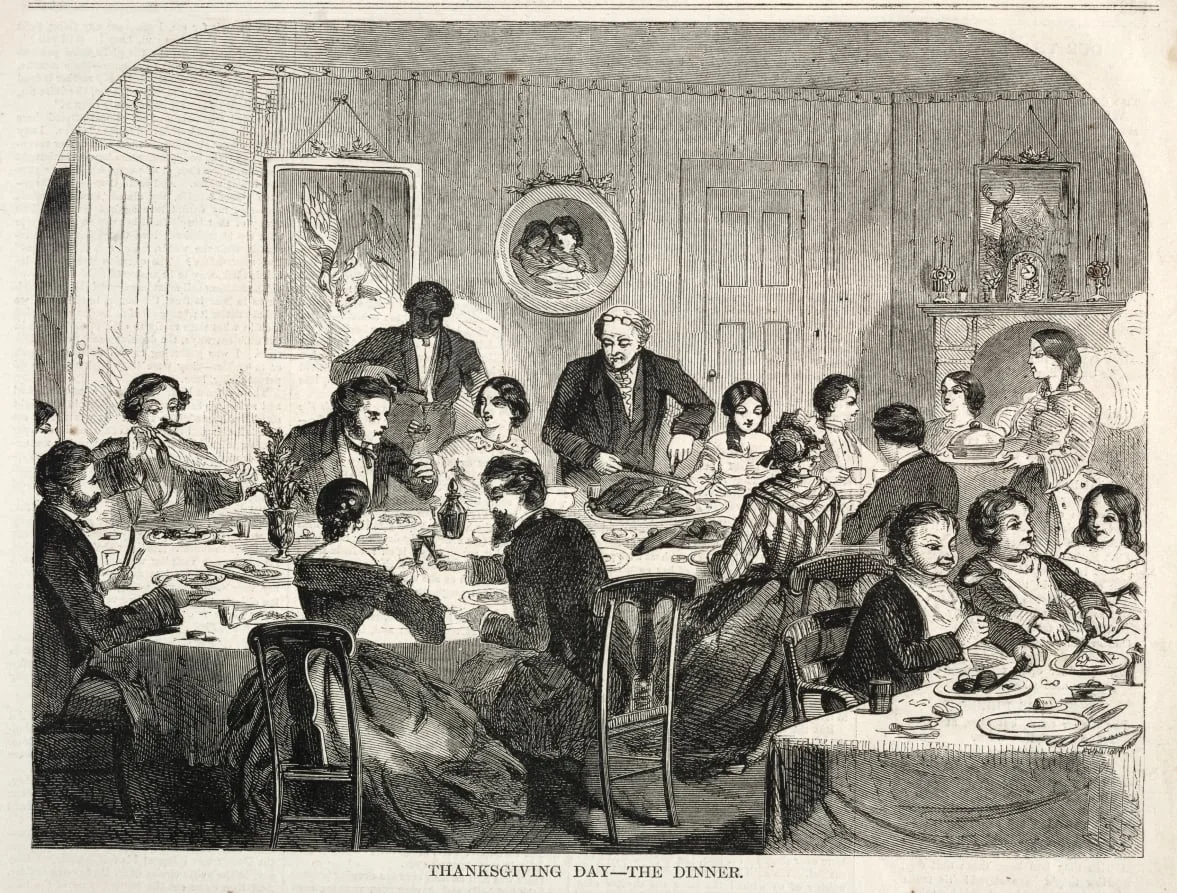 Thanksgiving Day - The Dinner, by Winslow Homer, 1858