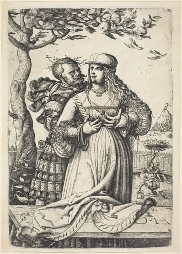 Soldier Embracing a Woman