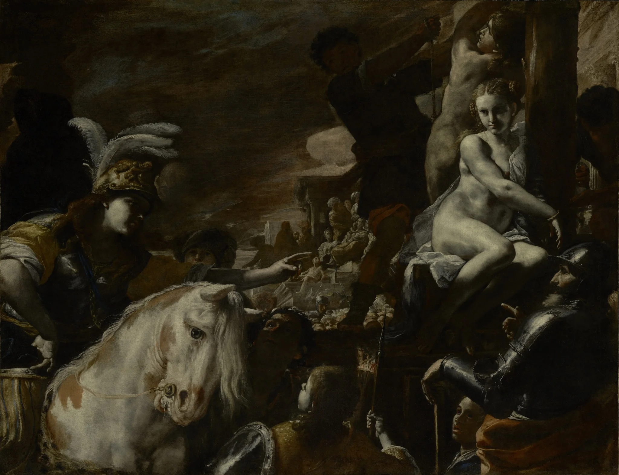 Clorinda Rescuing Sofronia and Olindo, by Mattia Preti, oil, 1660