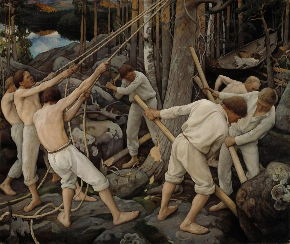 Tienraivaajia Karjalassa, by Pekka Halonen, unspecified