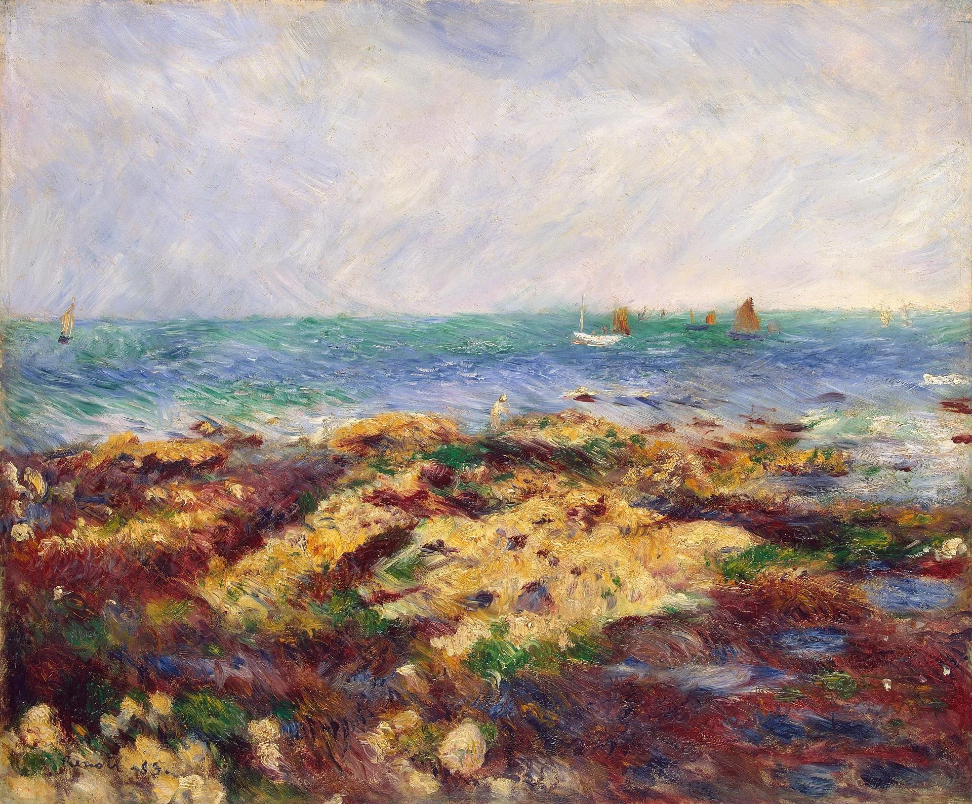 Low Tide at Yport, by Auguste Renoir, oil, 1892