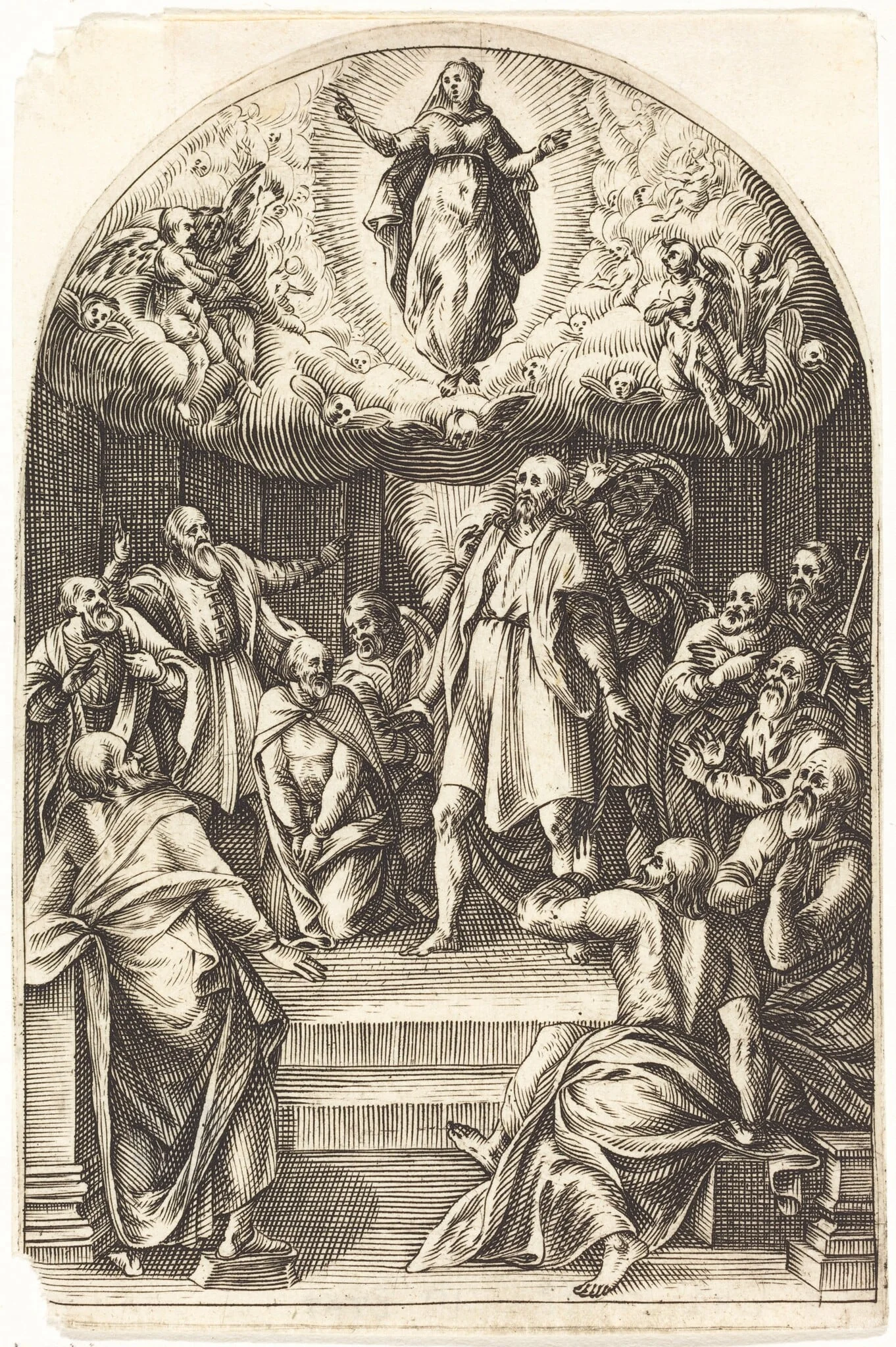 The Assumption, by Jacques Callot, ink, 1610