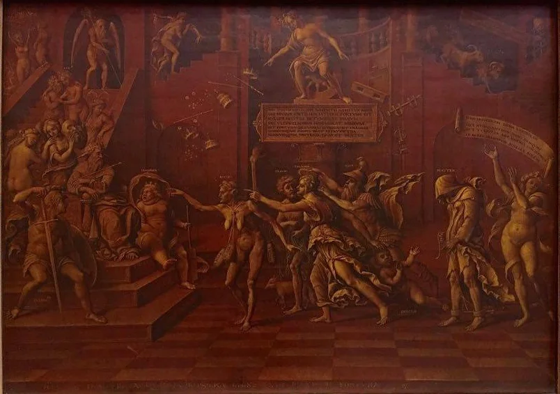 Allegory of Slander or, Allegory of Fortune, by Lorenzo Leonbruno, oil, 1516