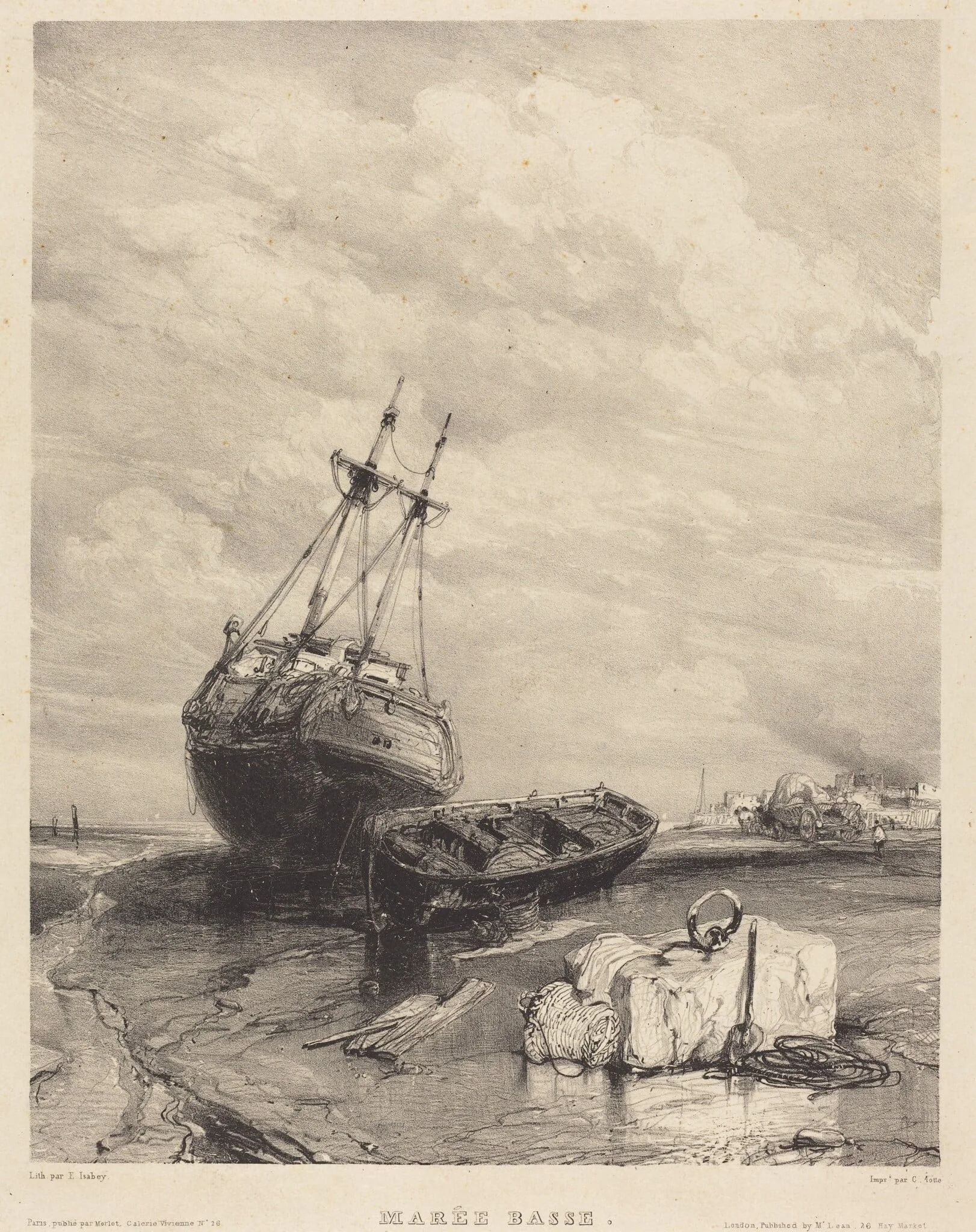 Marée Basse, by Eugène Isabey, ink, 1833
