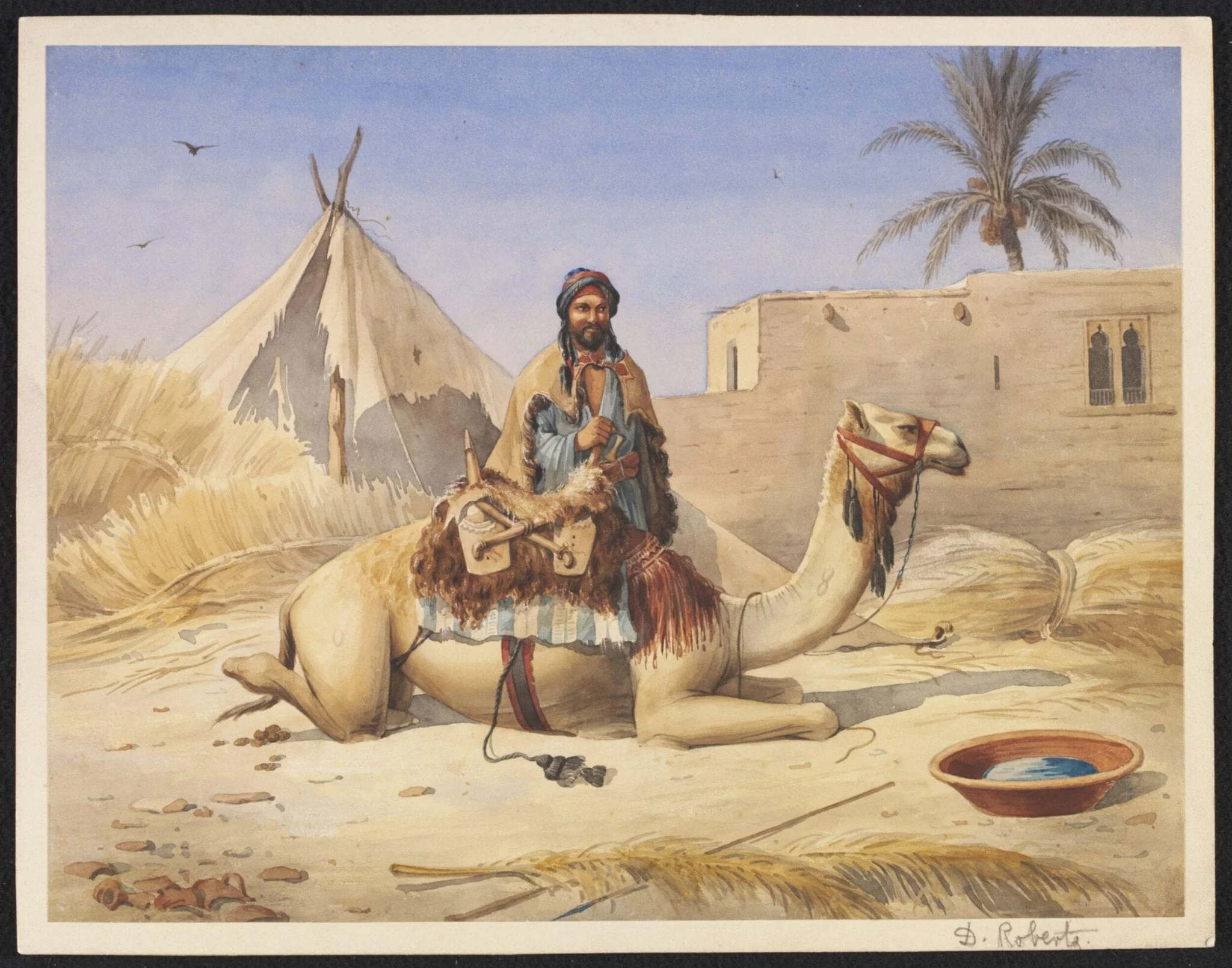 A Bedouin beside his Camel, probably in Egypt