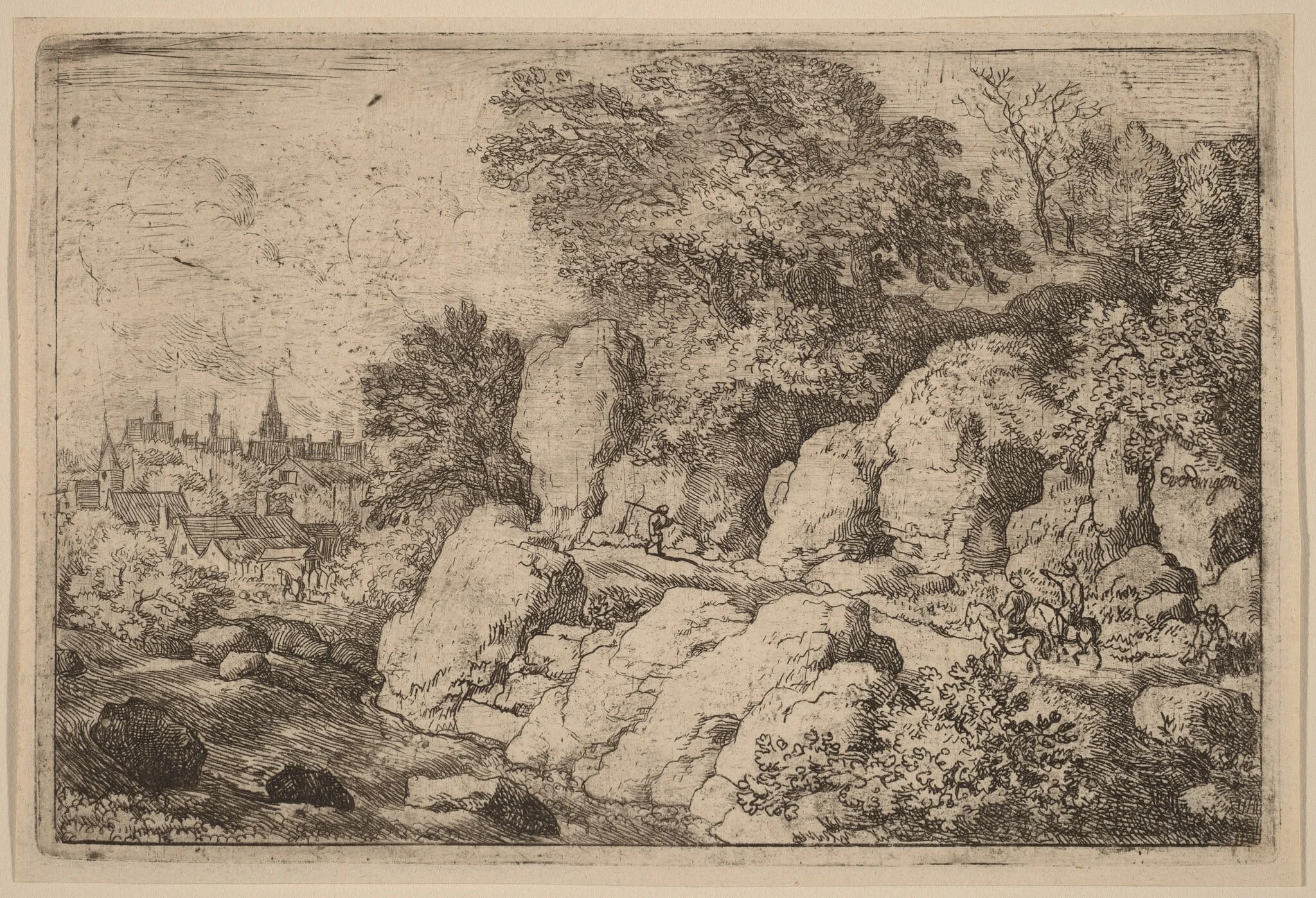 Two Horsemen on a Rocky Path