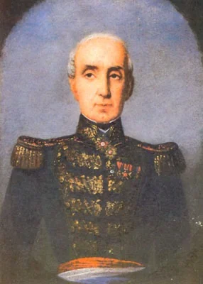 Retrato del Almirante Manuel Blanco Encalada, by Clara Filleul, oil, 1860