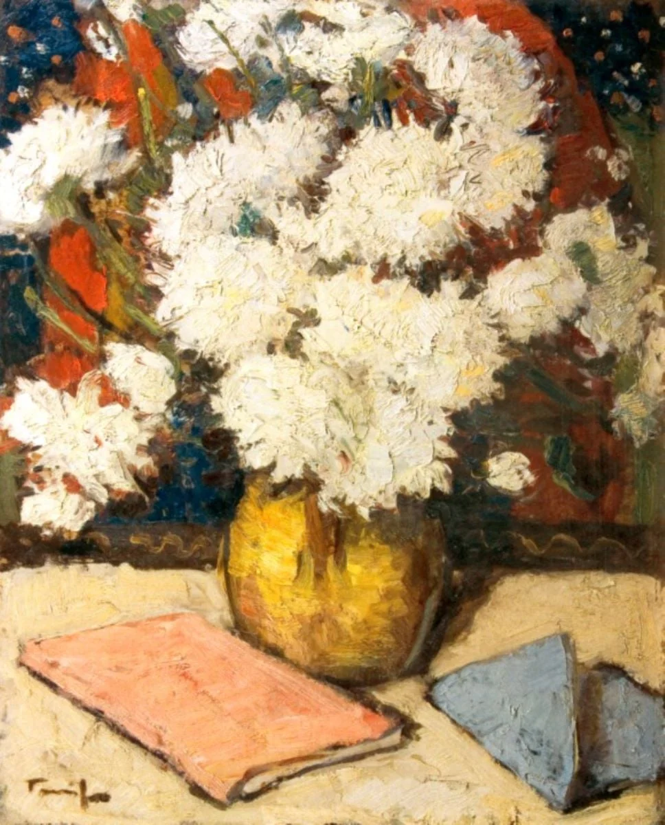 Crizanteme albe, by Nicolae Tonitza, unspecified, 1925