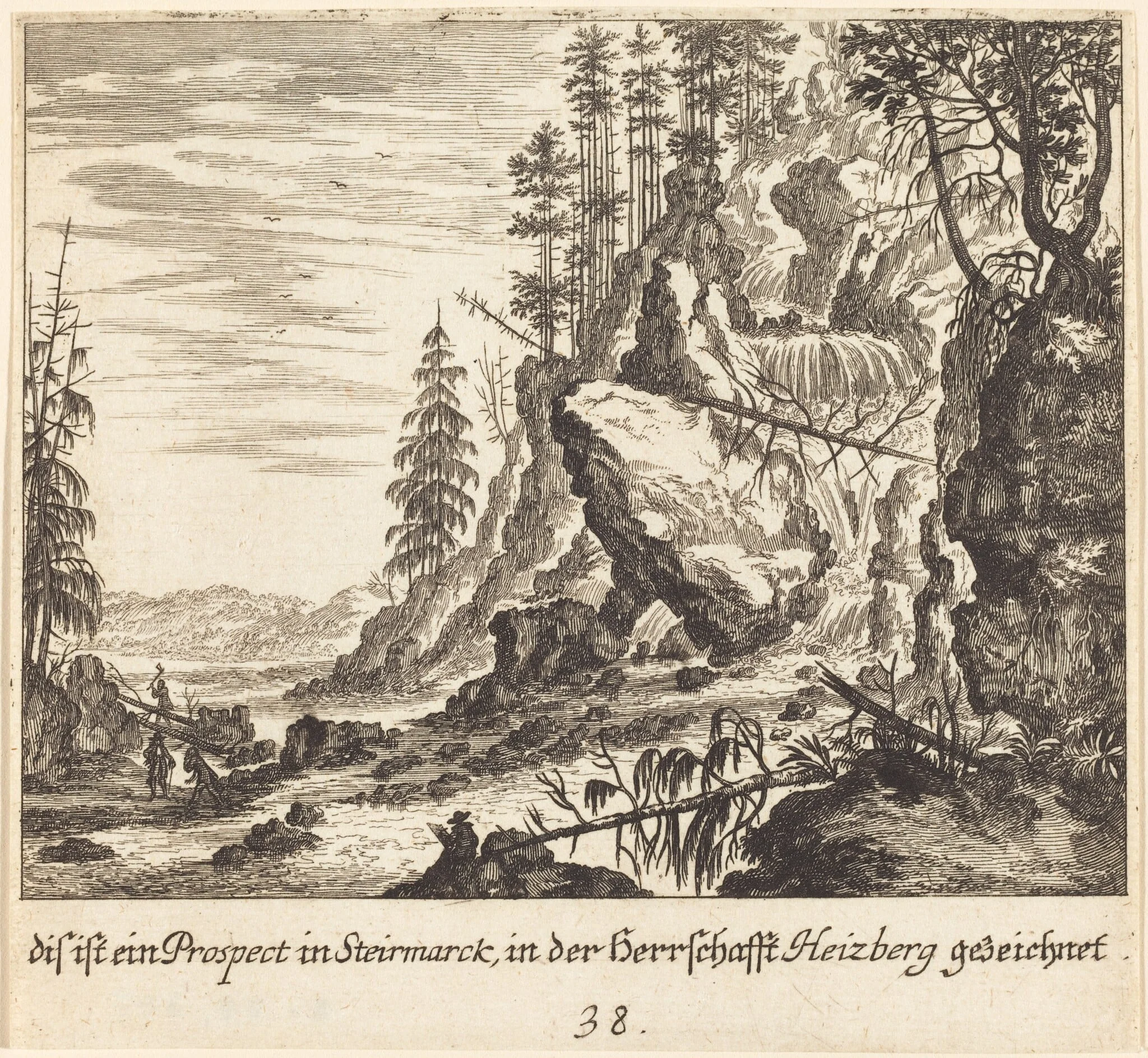 View in Stairmarck, by Melchior Küsel, ink, 1681