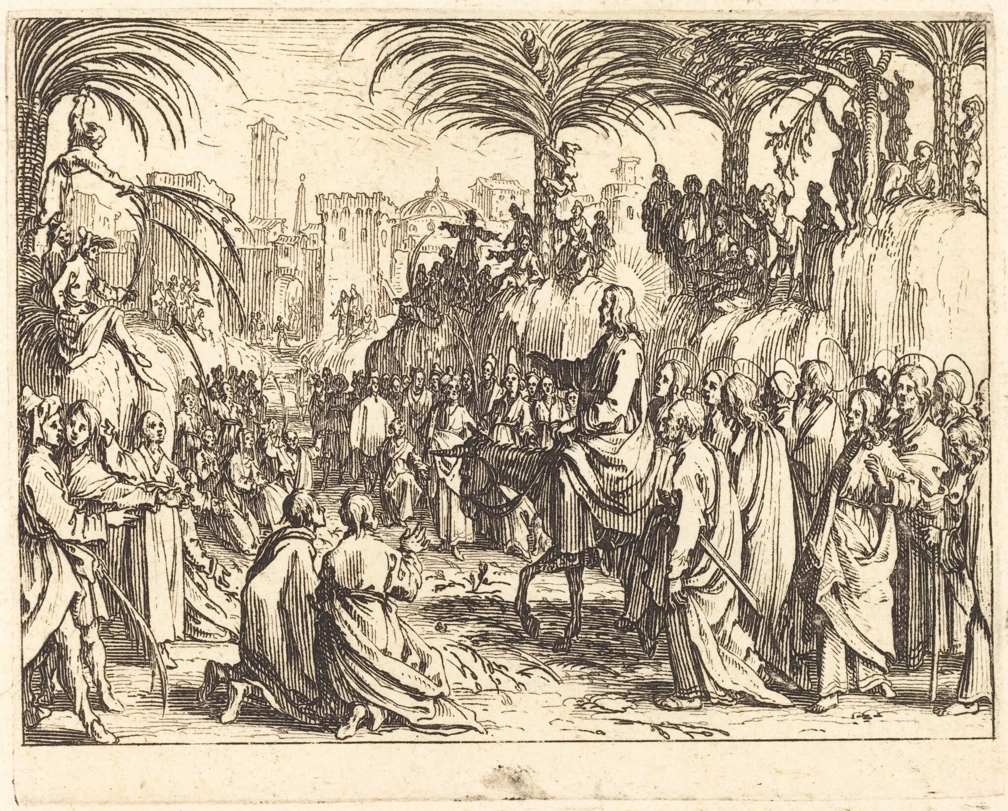 The Entry into Jerusalem, by Jacques Callot, ink, 1635