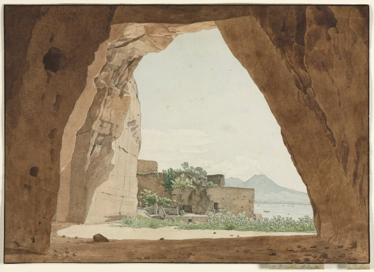 Vesuvius and the Bay of Naples from a Cave, by Adolf von Heydeck, 1820