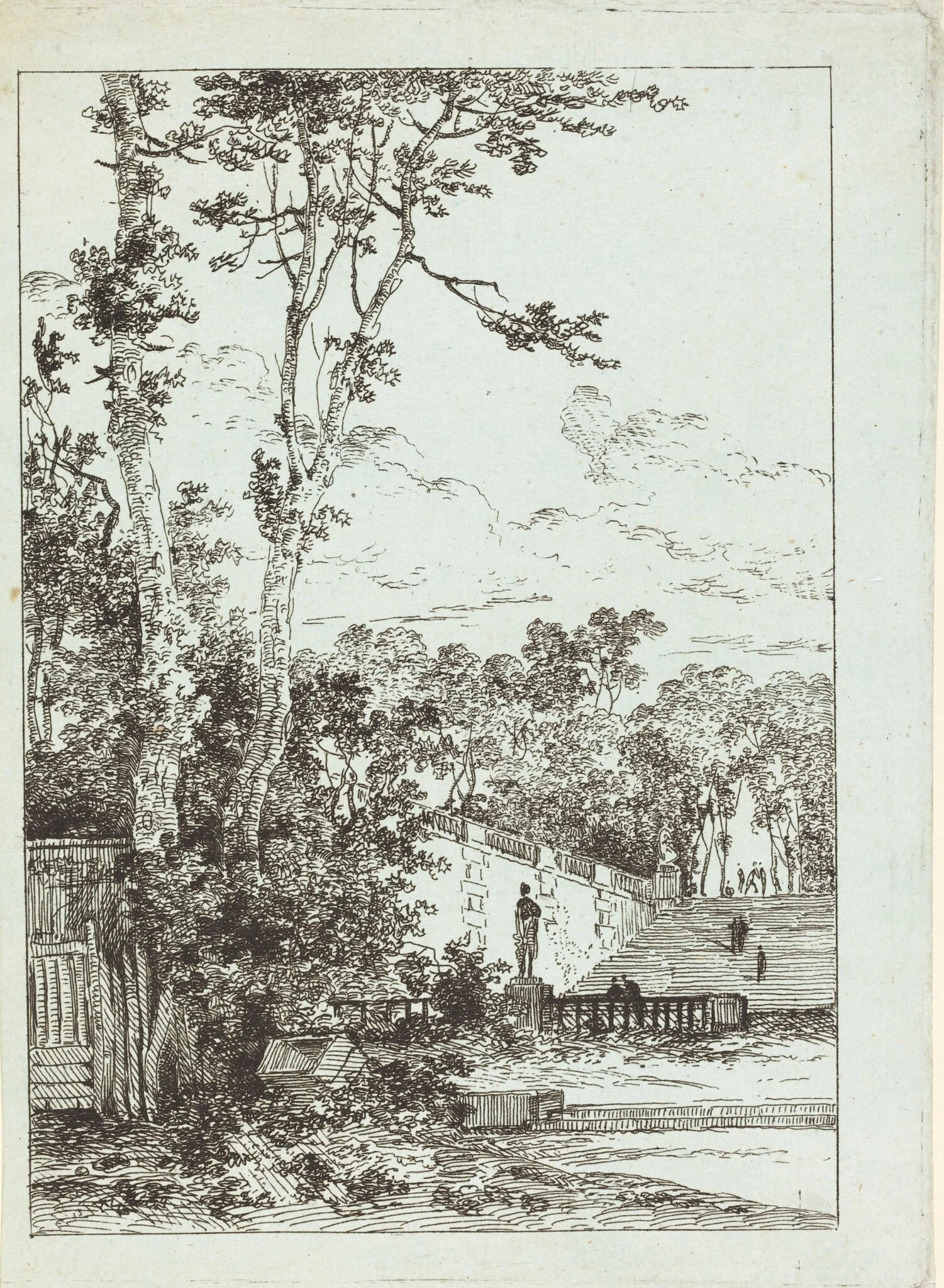 Abandoned Park, by Louis Gabriel Moreau the Elder, ink, 1780