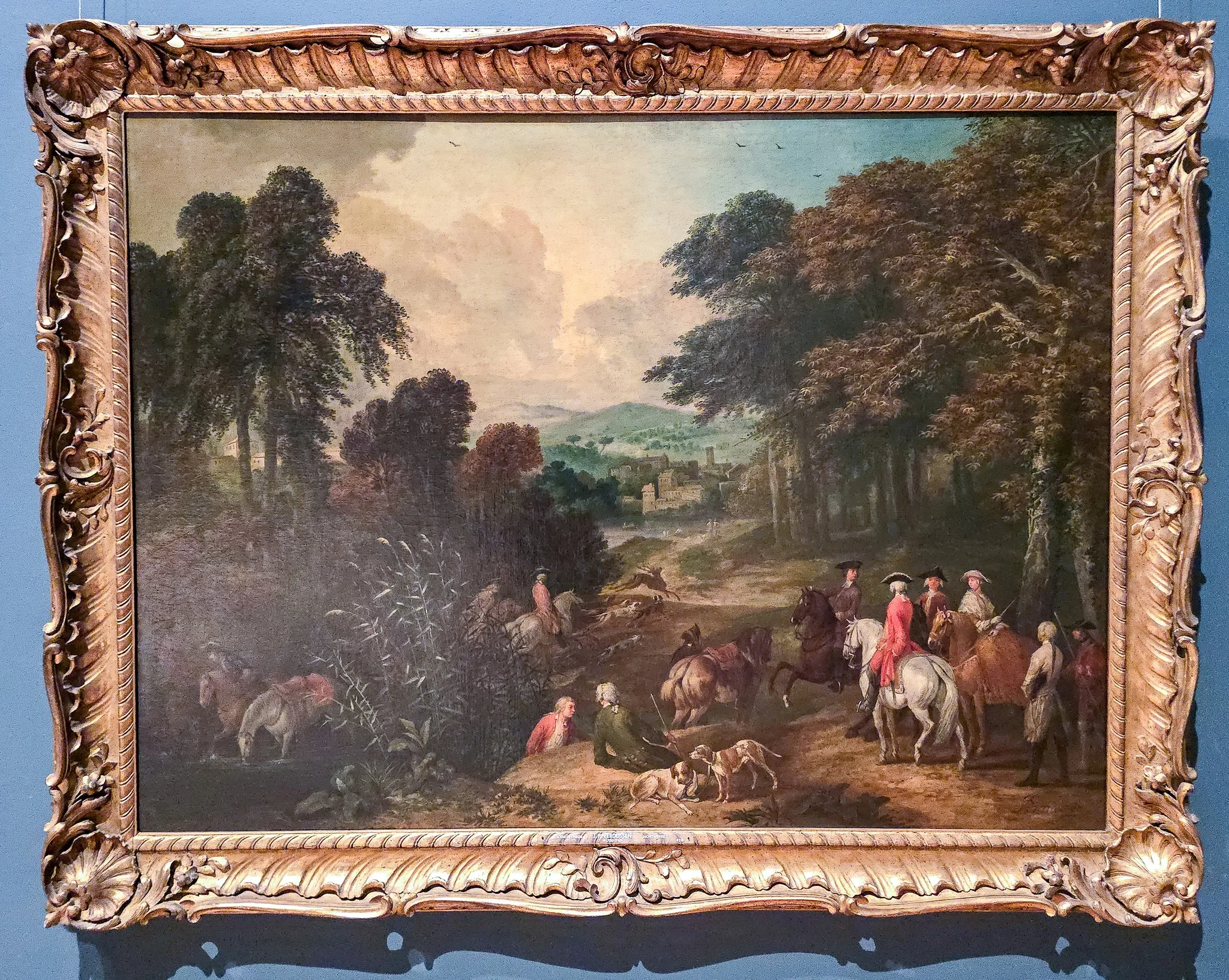 Hunting scene, by Jan Peeter Verdussen, oil, 1800