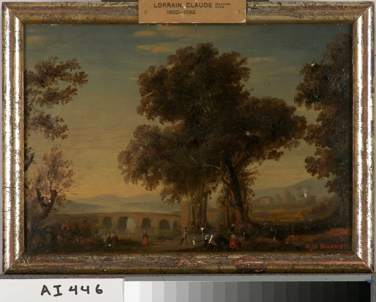 Italialainen maisema, kopio Claude Lorrainin mukaan