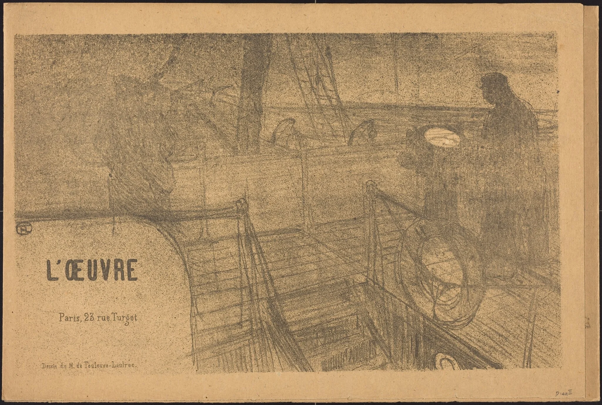 Prospectus Programme de l'Oeuvre, by Henri de Toulouse-Lautrec, ink, 1895