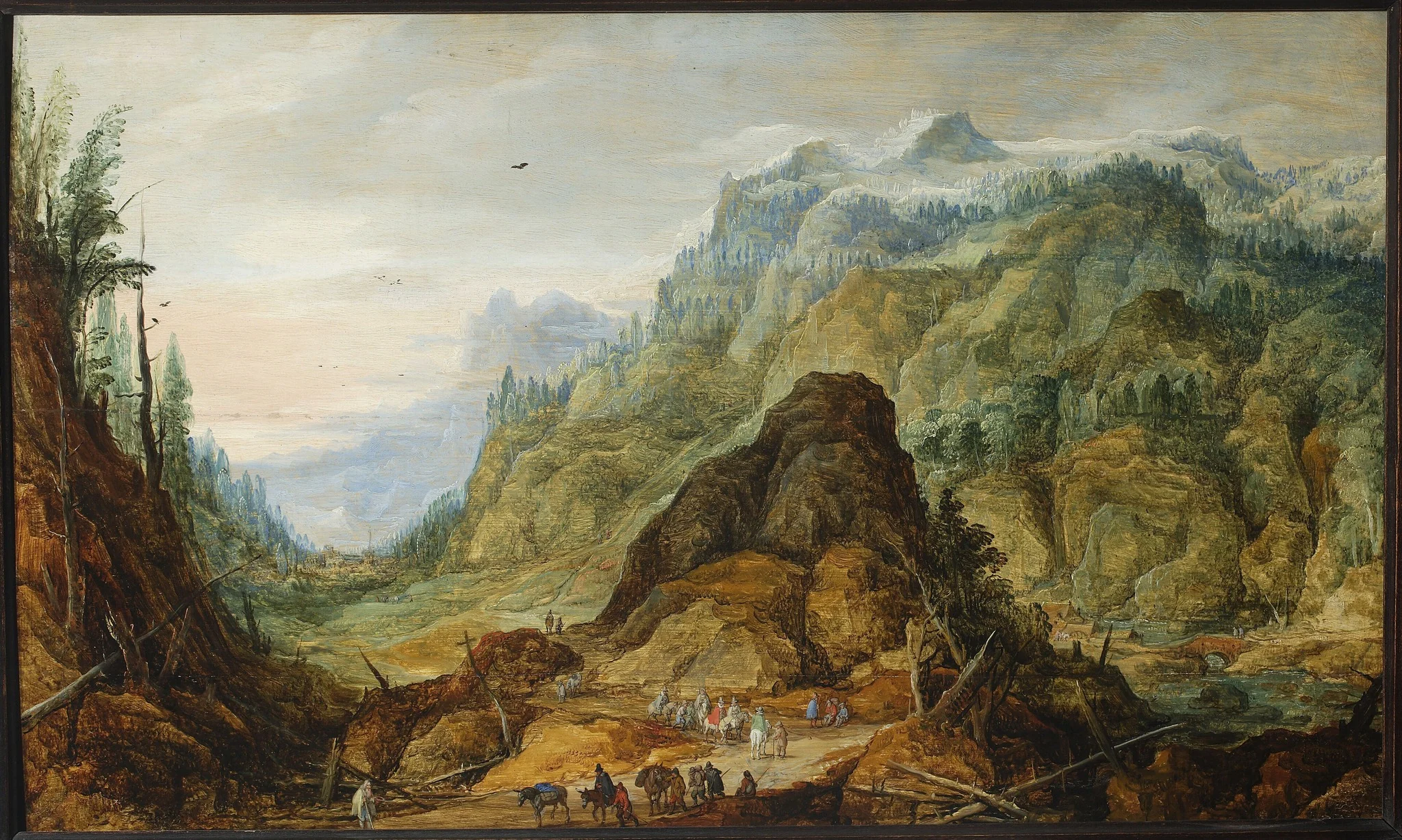Mountain landscape with a caravan