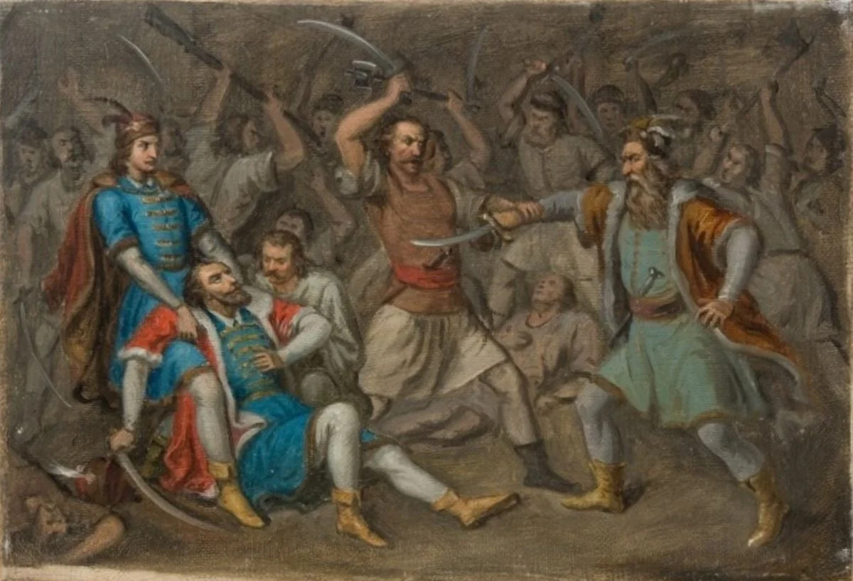 Moartea lui Mihai Viteazul, by Mișu Popp, 1850