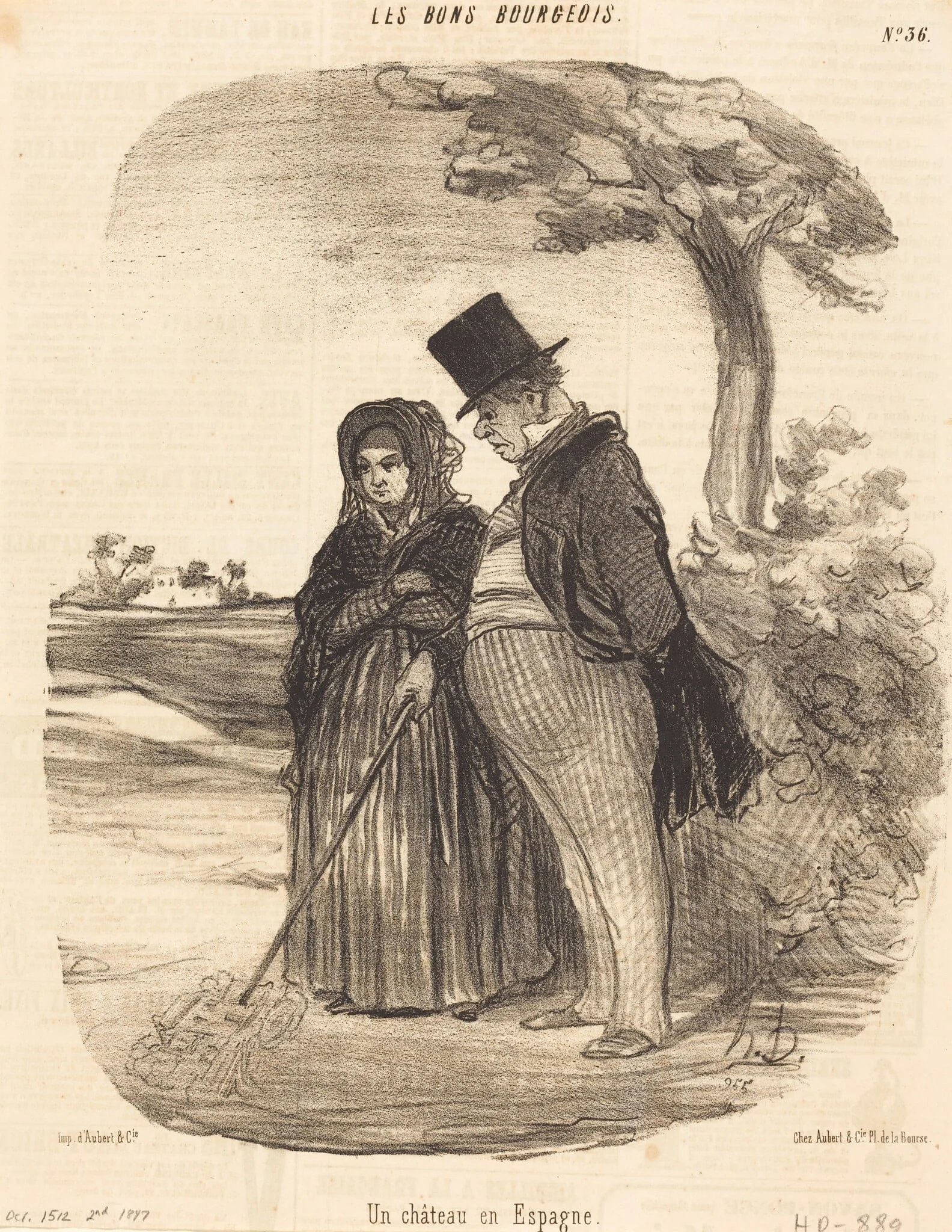 Un Chateau en Espagne, by Honoré Daumier, ink, 1847