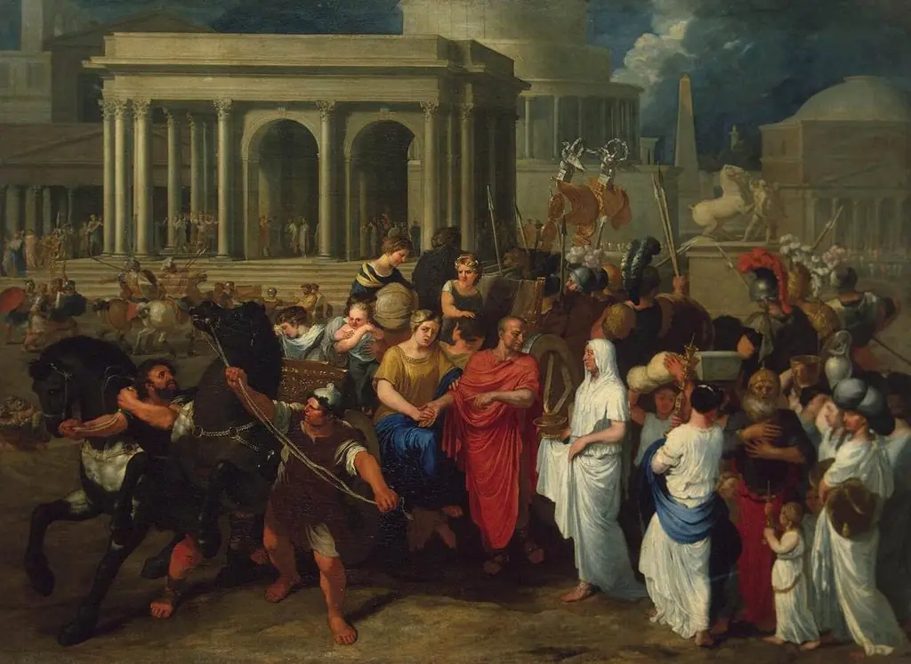 Lucius Albinus Giving his Carriage to Vestals