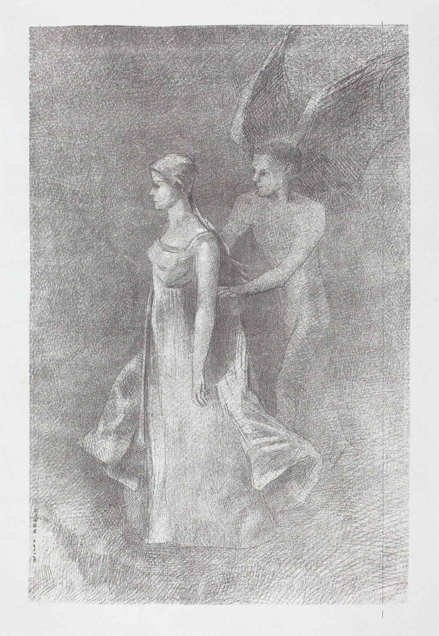 The Haunting (Hantise), by Odilon Redon, ink, 1893
