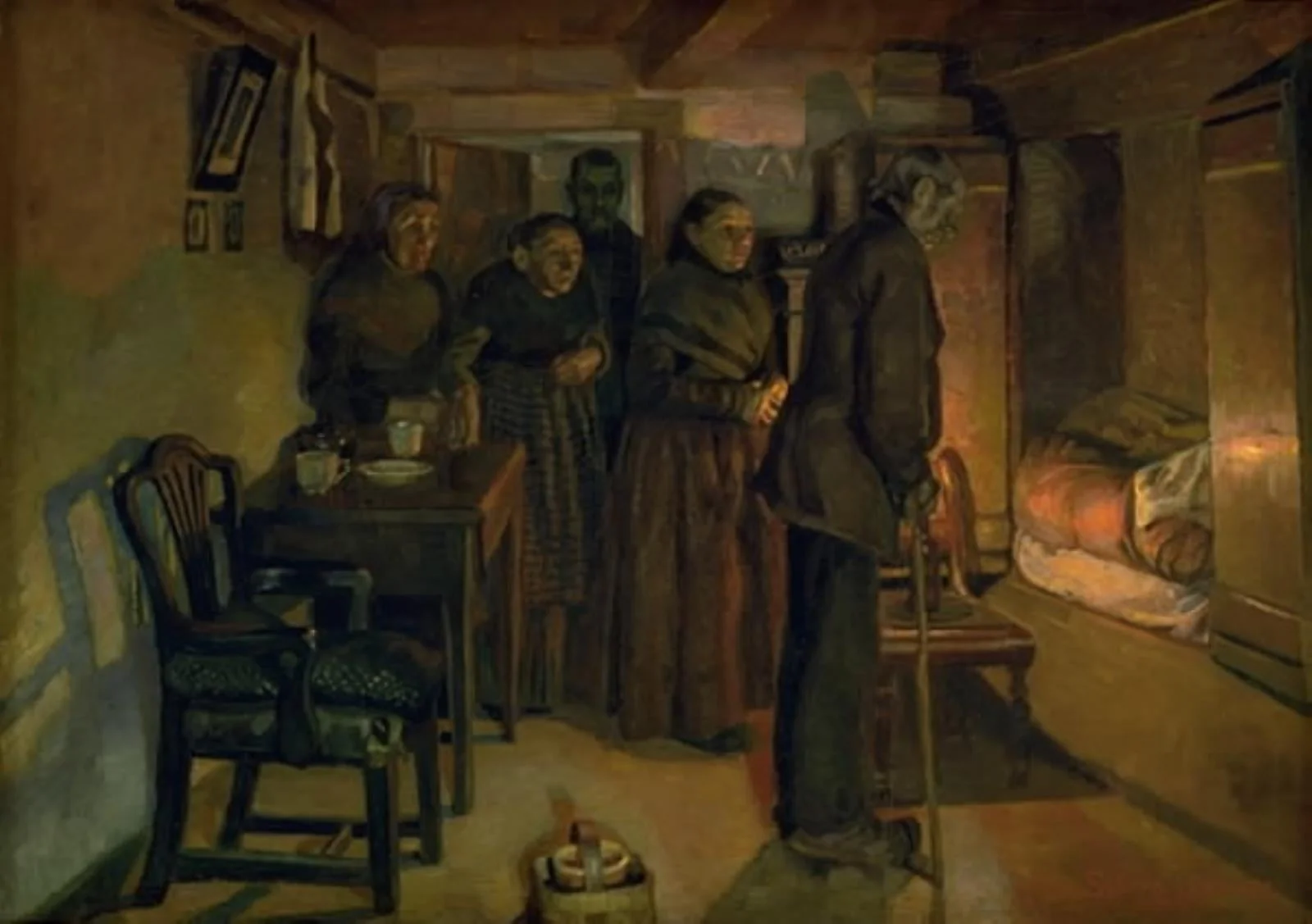 At a Deathbed, by Unknown, 1850