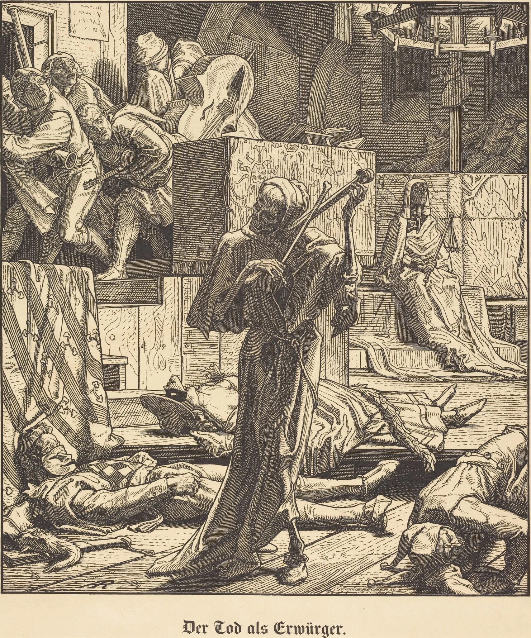 Der Tod als Erwürger (Death as a Strangler), by Alfred Rethel, ink, 1851