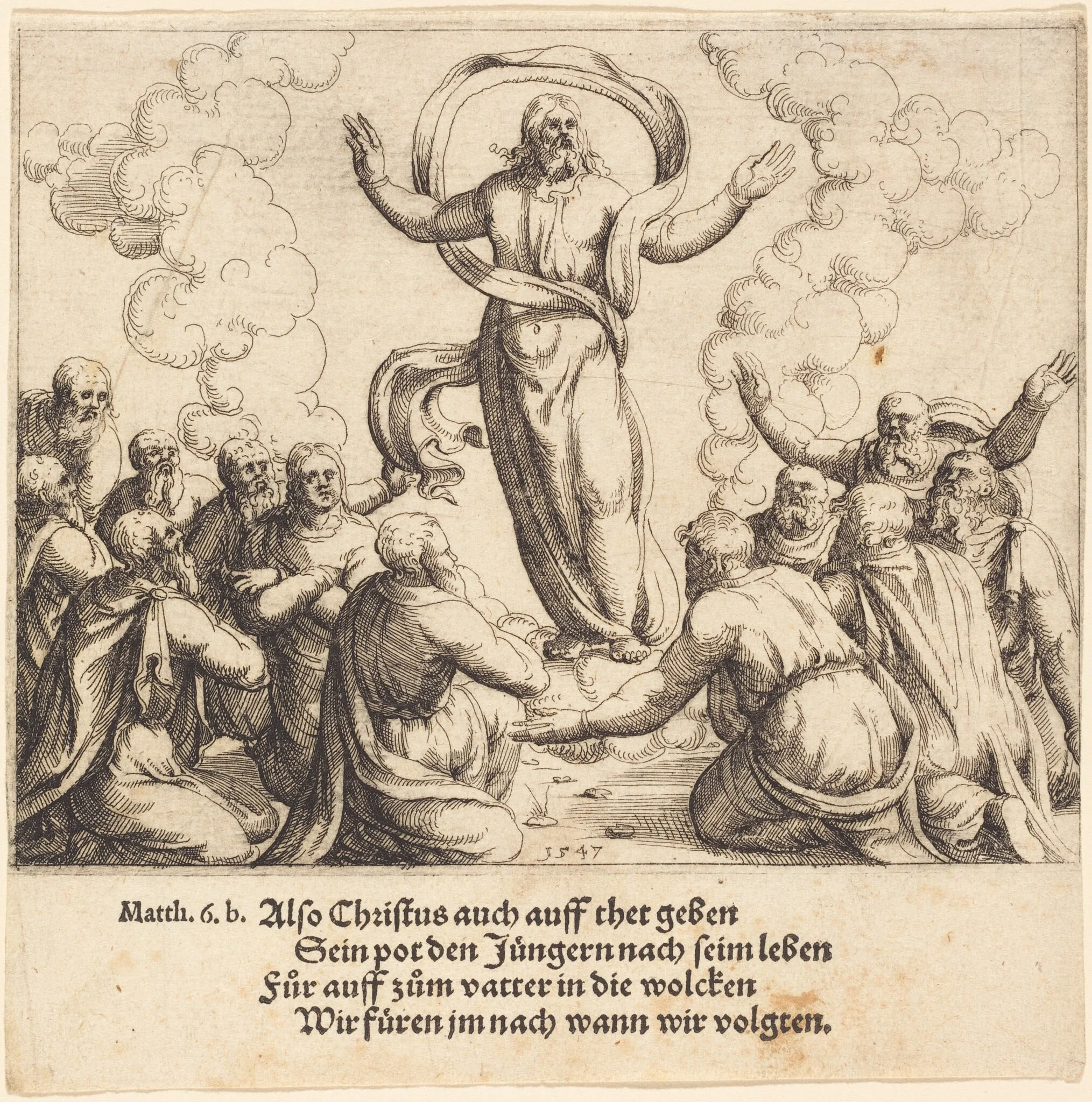 The Ascension, by Augustin Hirschvogel, ink, 1547
