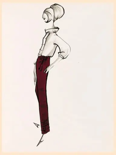 Pantalon bordeaux avec applications en bas de la jambe