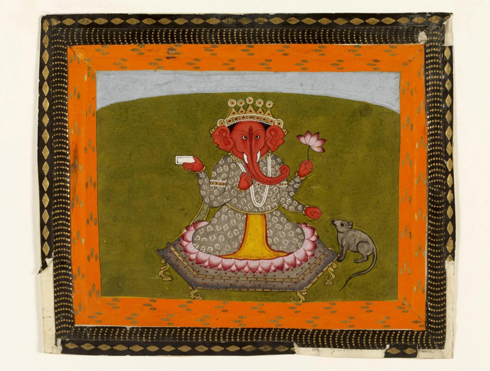 Shiva and Nandi, by Unknown, paint, 1760