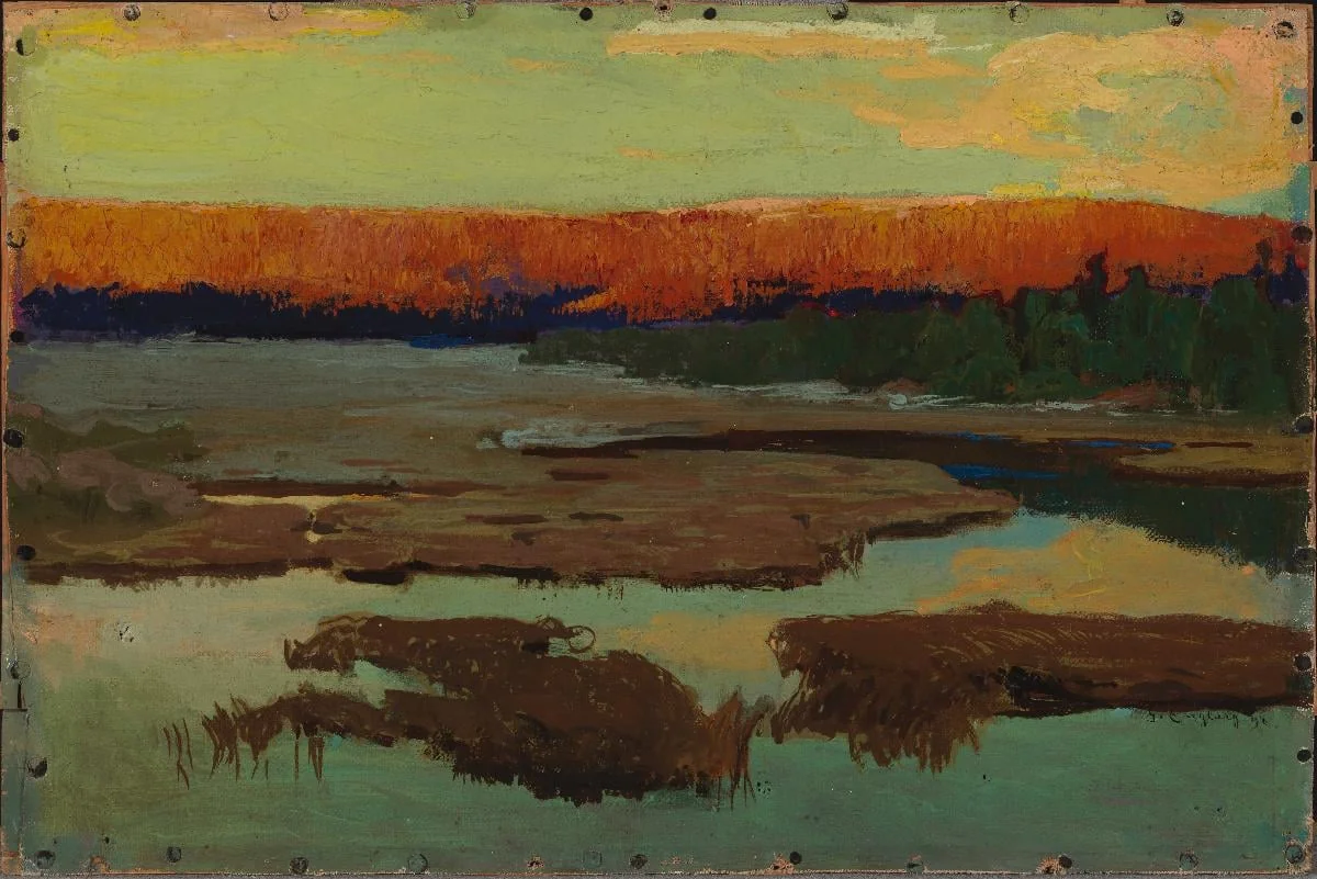 Maisema Lapista, kesäyö