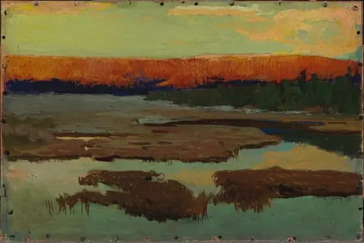 Maisema Lapista, kesäyö