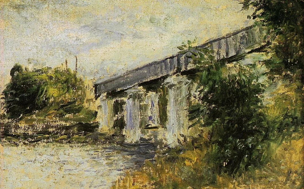 The Railway Bridge at Argenteuil, by Claude Monet, oil, 1874