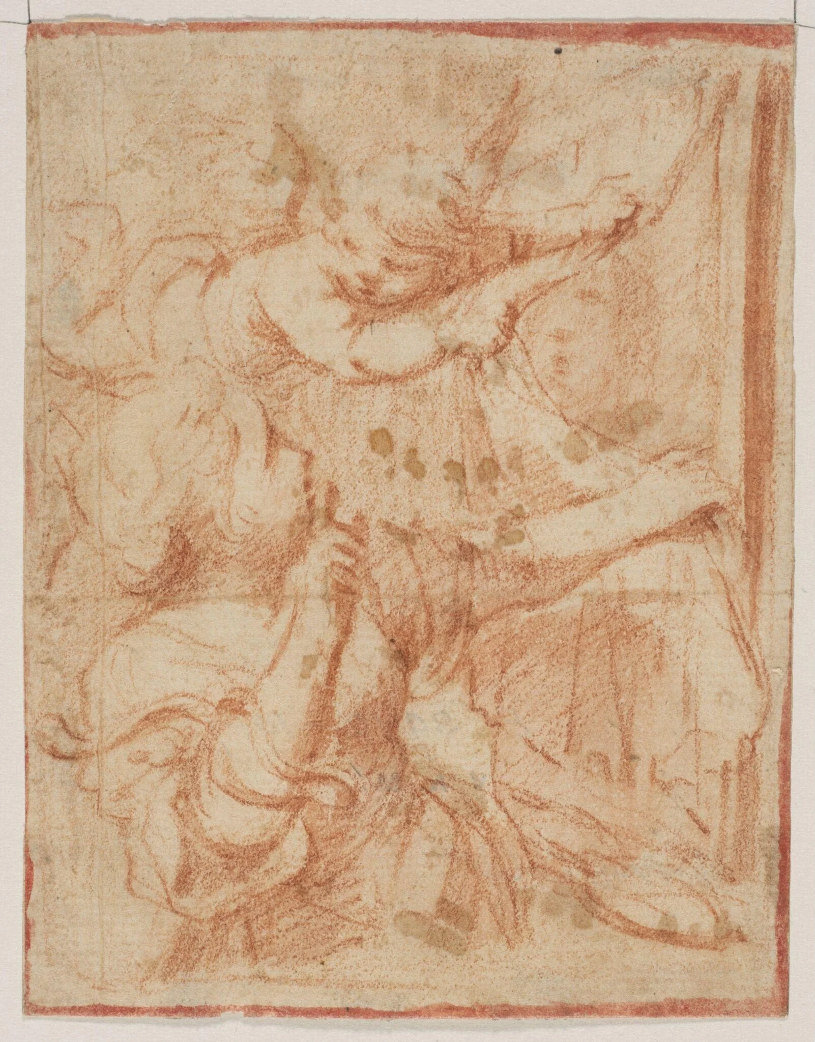Cherub revealing a portrait to a young woman, by Unknown, 1550