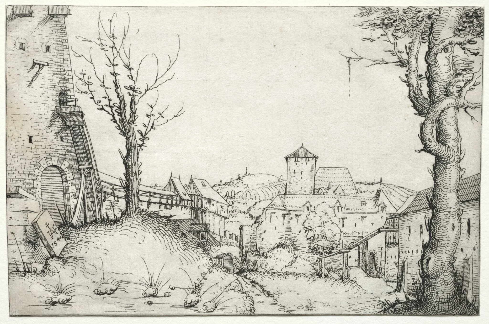 Courtyard of a castle, by Augustin Hirschvogel, 1546