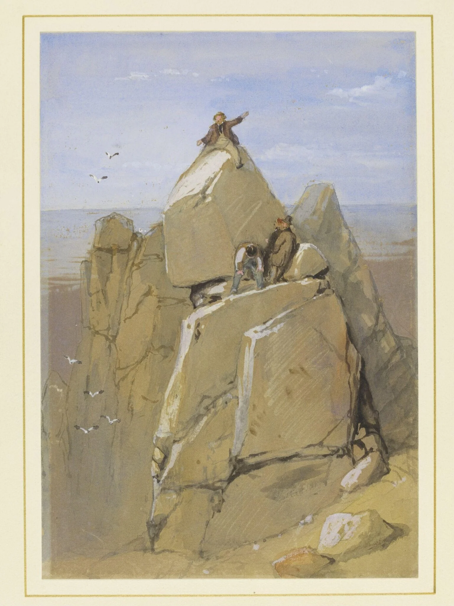 The Logan Rock, by Clarkson Frederick Stanfield, watercolor, 1842