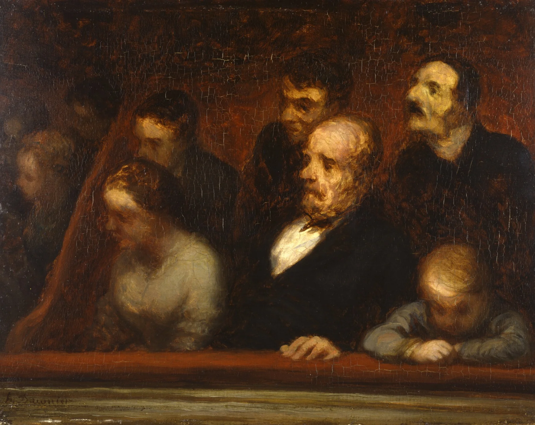 The Loge (In the Theatre Boxes), by Honoré Daumier, oil, 1856