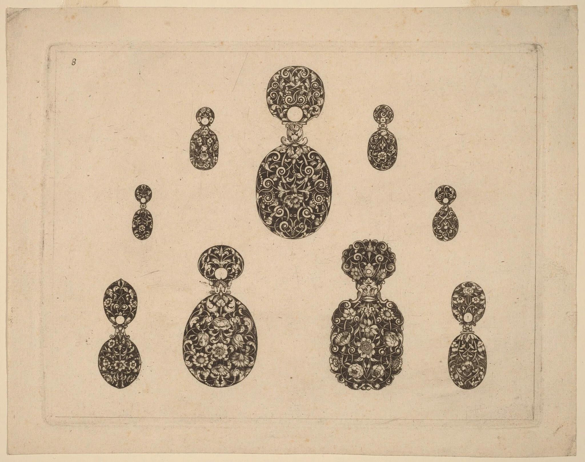 Jewelry Ornament, by Theodor de Bry, ink, 1563