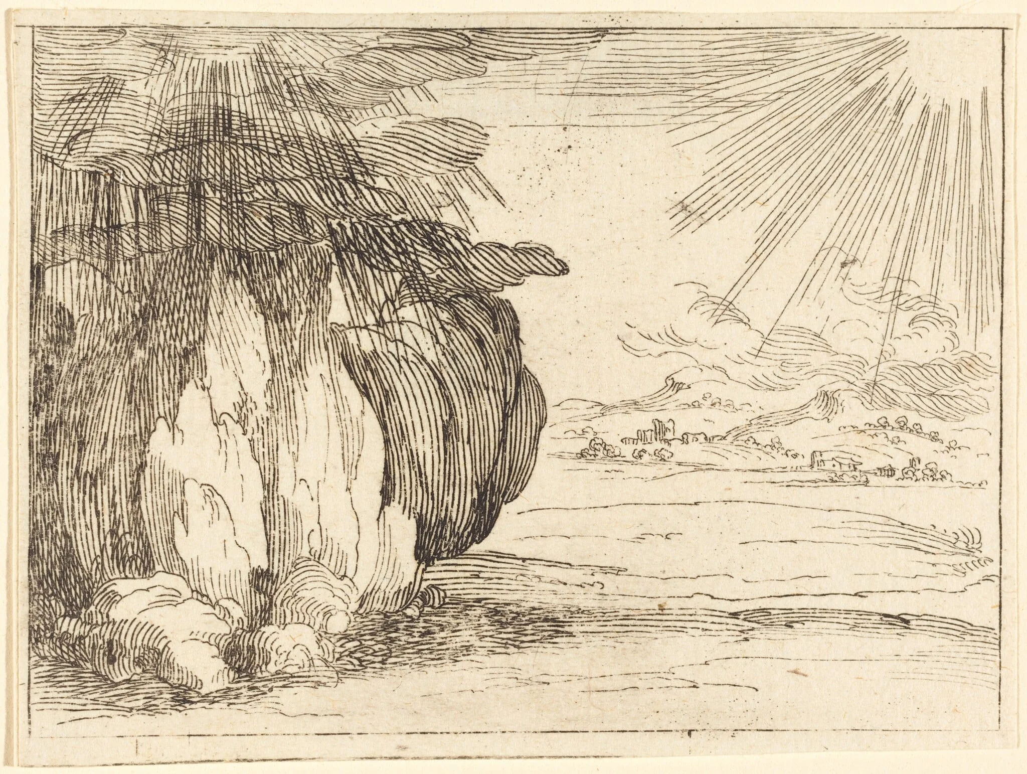 Sun and Rain, by Jacques Callot, ink, 1628