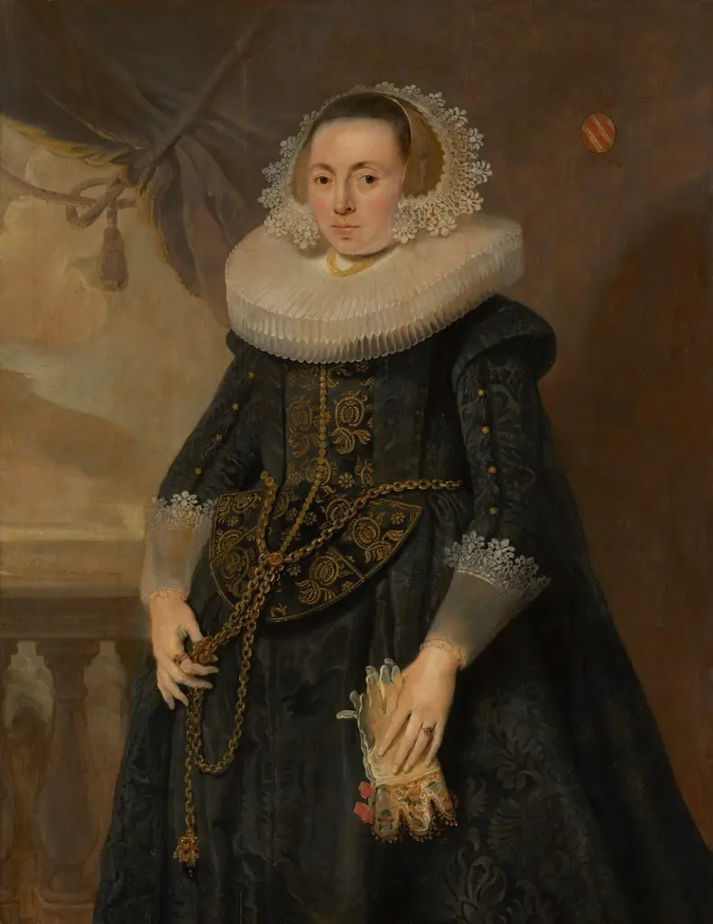 Portrait of an unknown lady with marriage glove