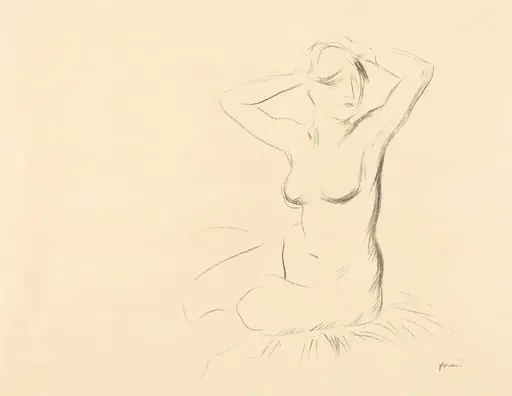 Etude de femme nue, les mains croisées au-dessous de la tête (Study of a Nude Woman, Her Hands Crossed behind Her Head)