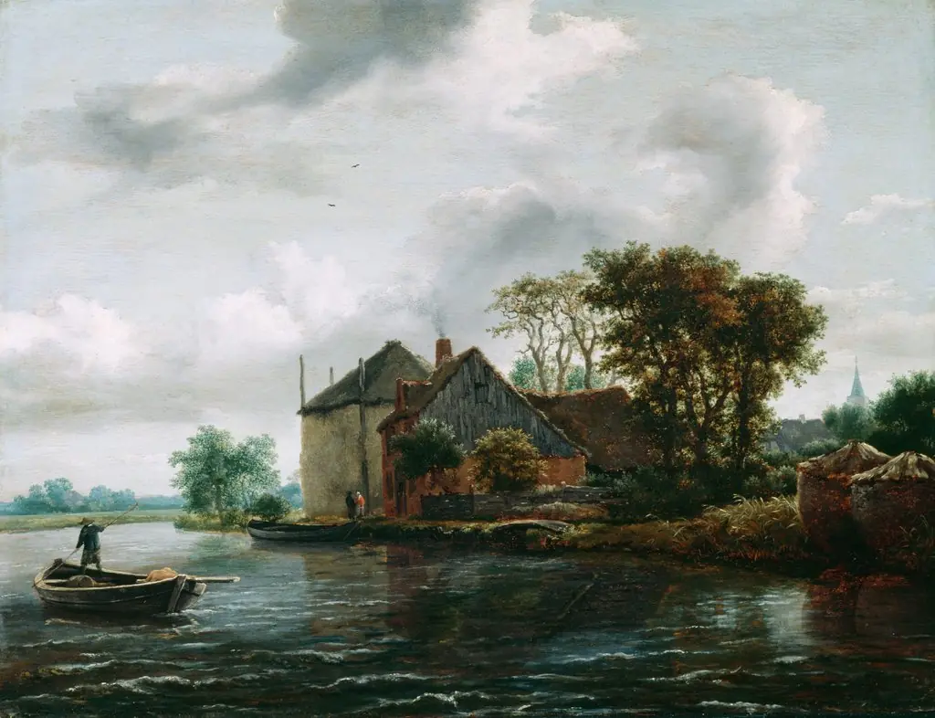 Farm and Hayrick on a River
