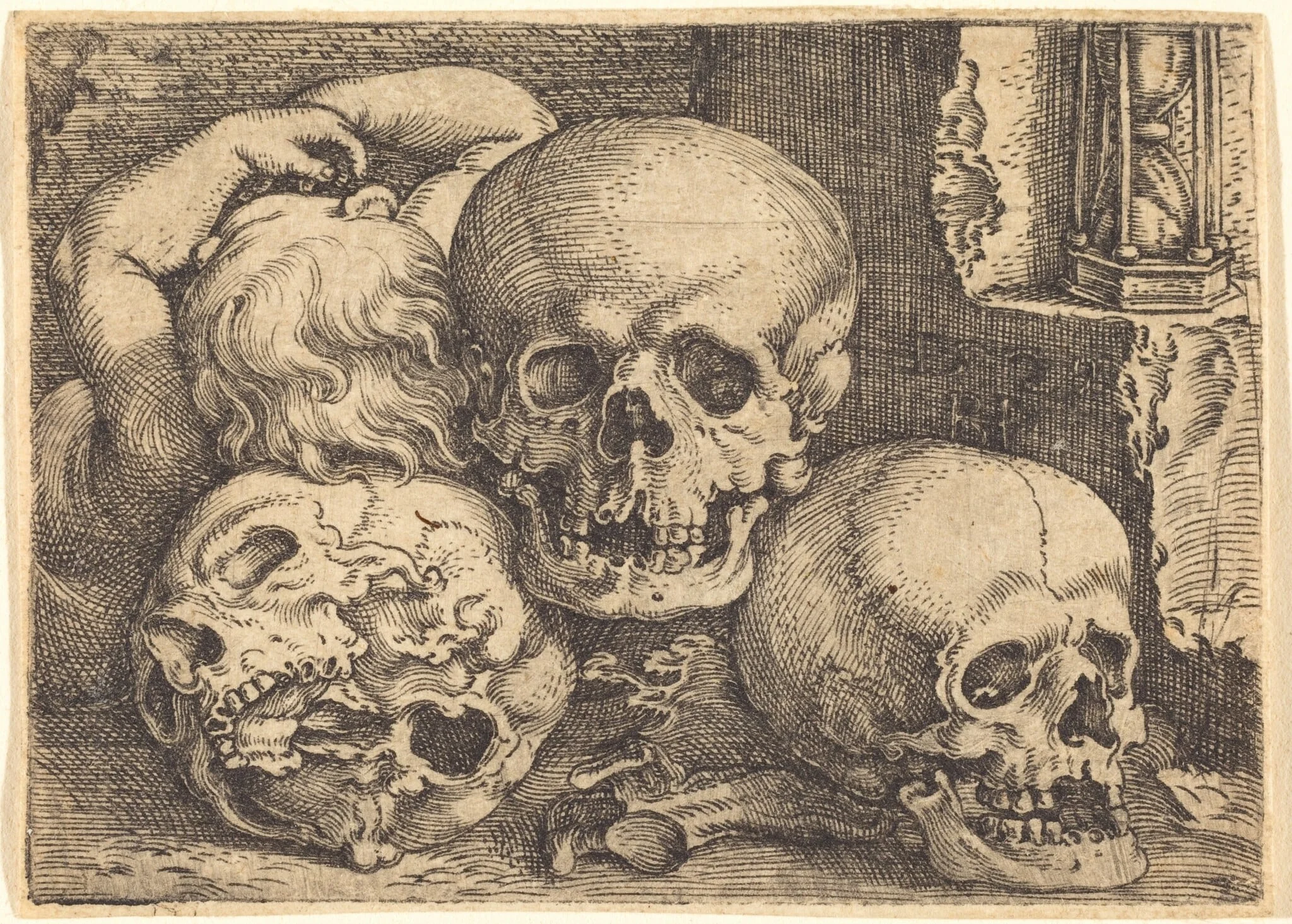 Child with Three Skulls, by Barthel Beham, ink, 1529