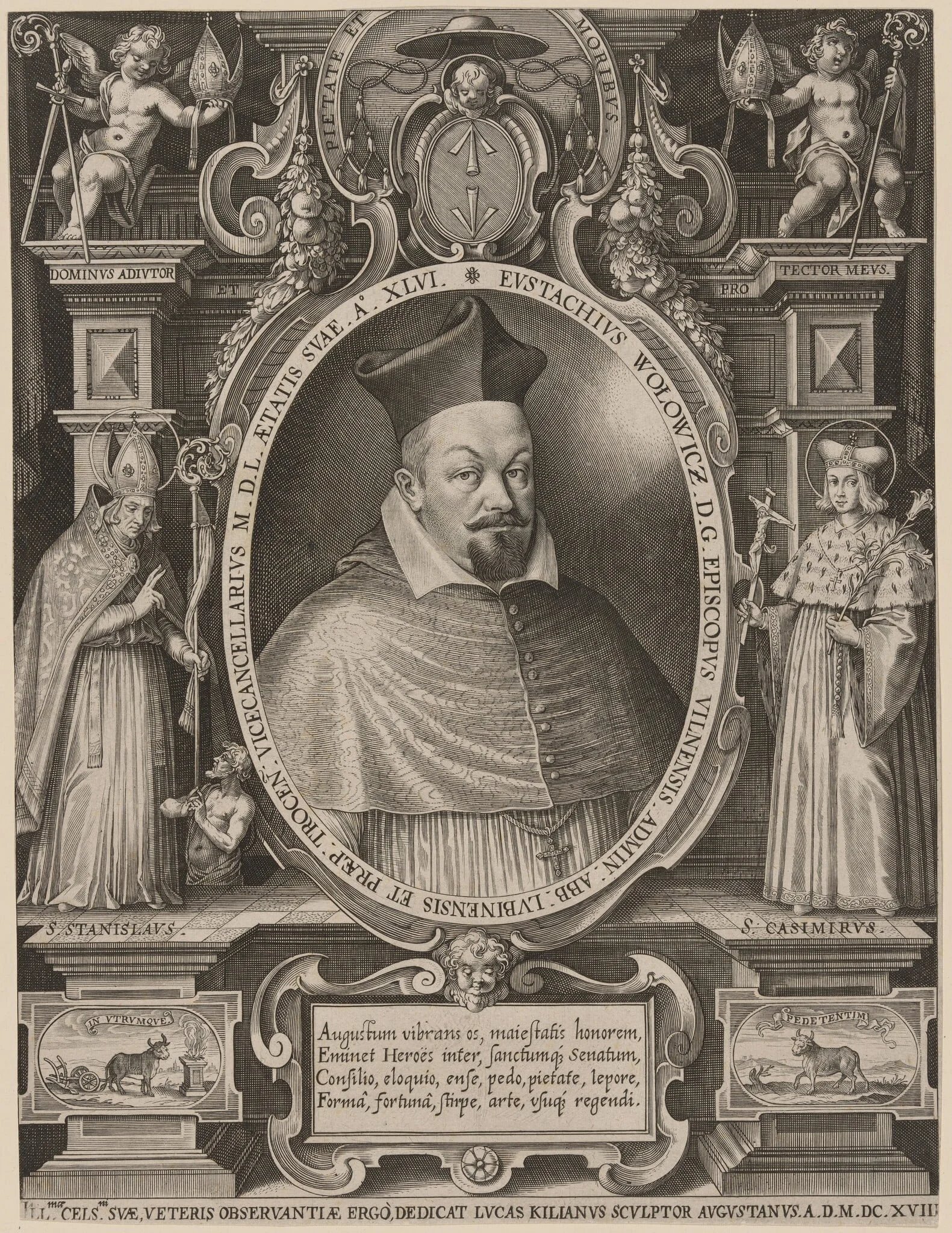 Eustace Wolowicz, Archbishop of Vilna, by Lucas Kilian, ink, 1618