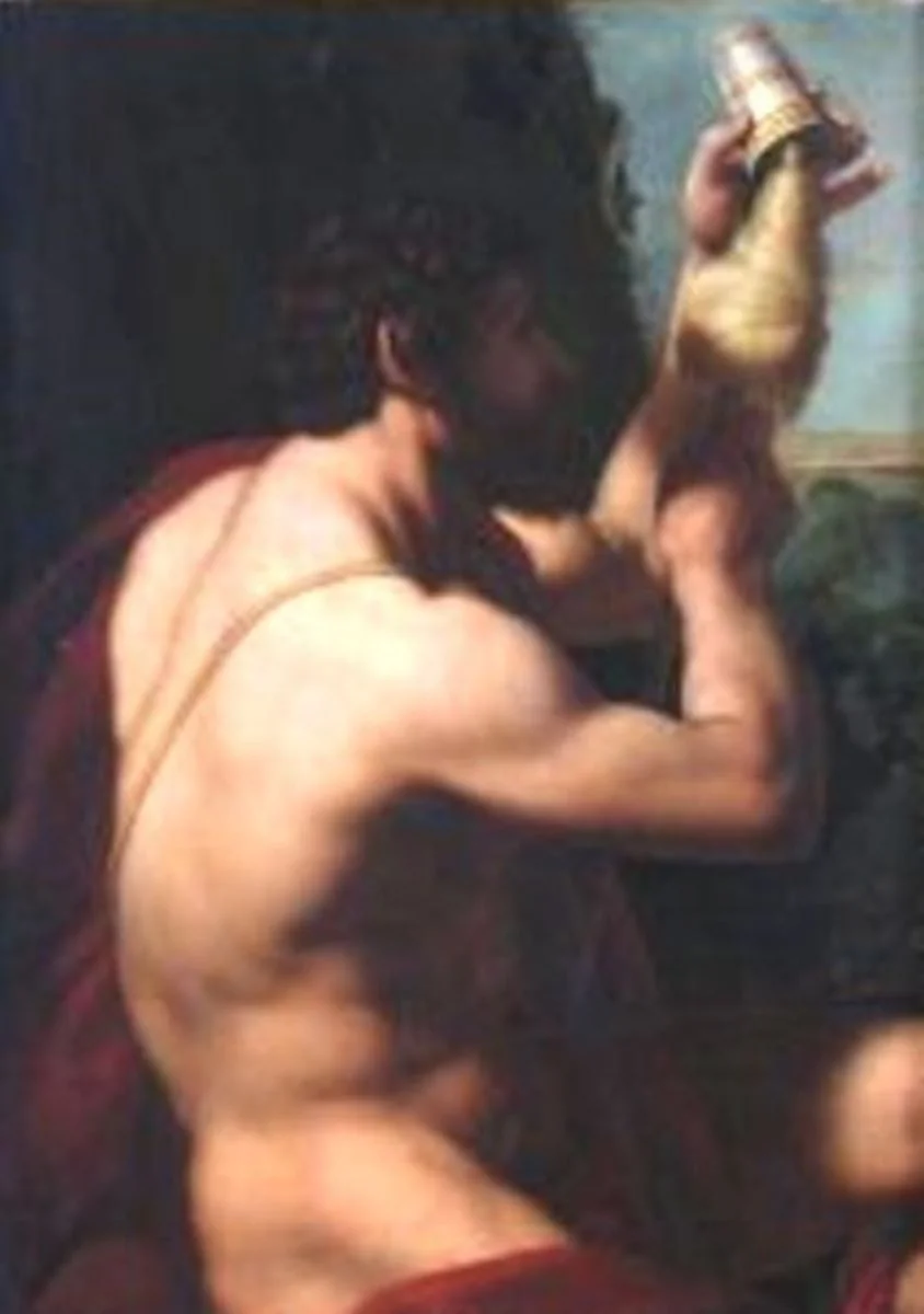 Hercule torcând lâna de aur, by Michele Desubleo, unspecified