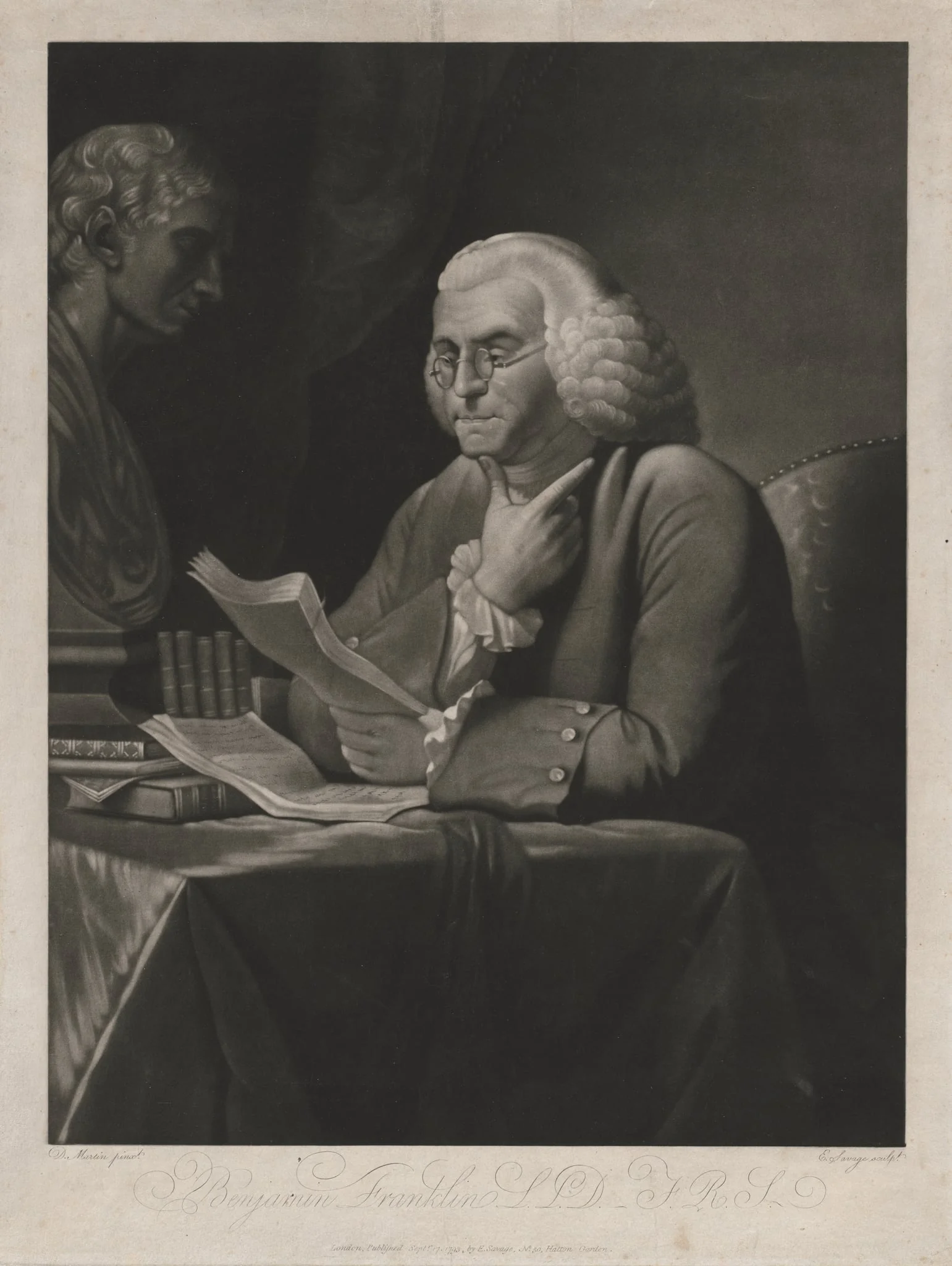 Benjamine Franklin, by Edward Savage, 1793